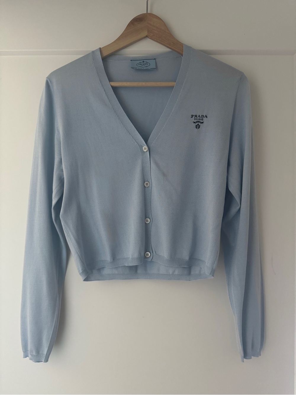 Prada Silk Soft Blue Cardigan
